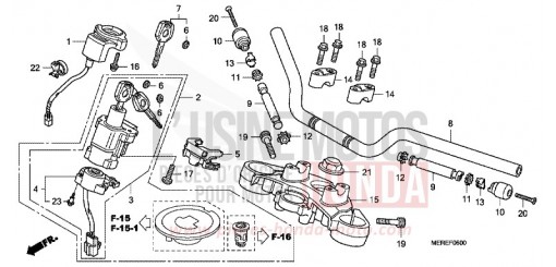 TUYAU DE GUIDON/PONT SUPERIEUR CBF600NA9 de 2009